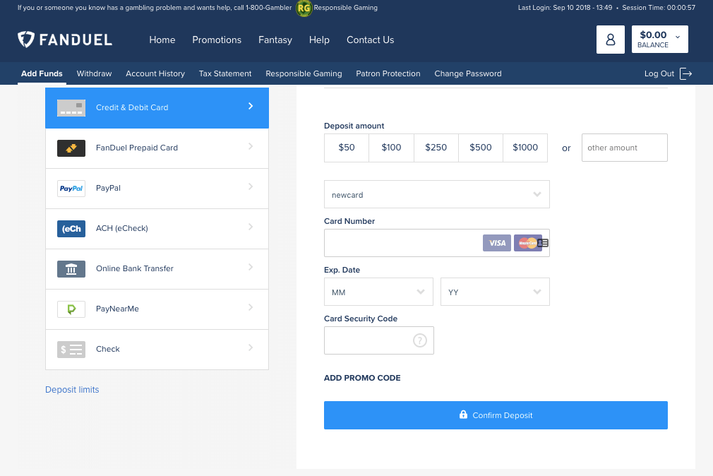 fanduel deposit options