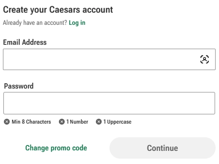 How to create account on Caesars